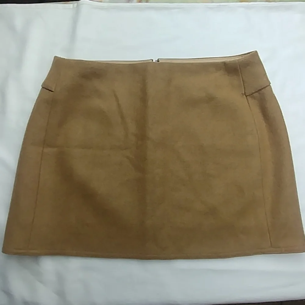 J. Crew wool camel colored lined mini skirt